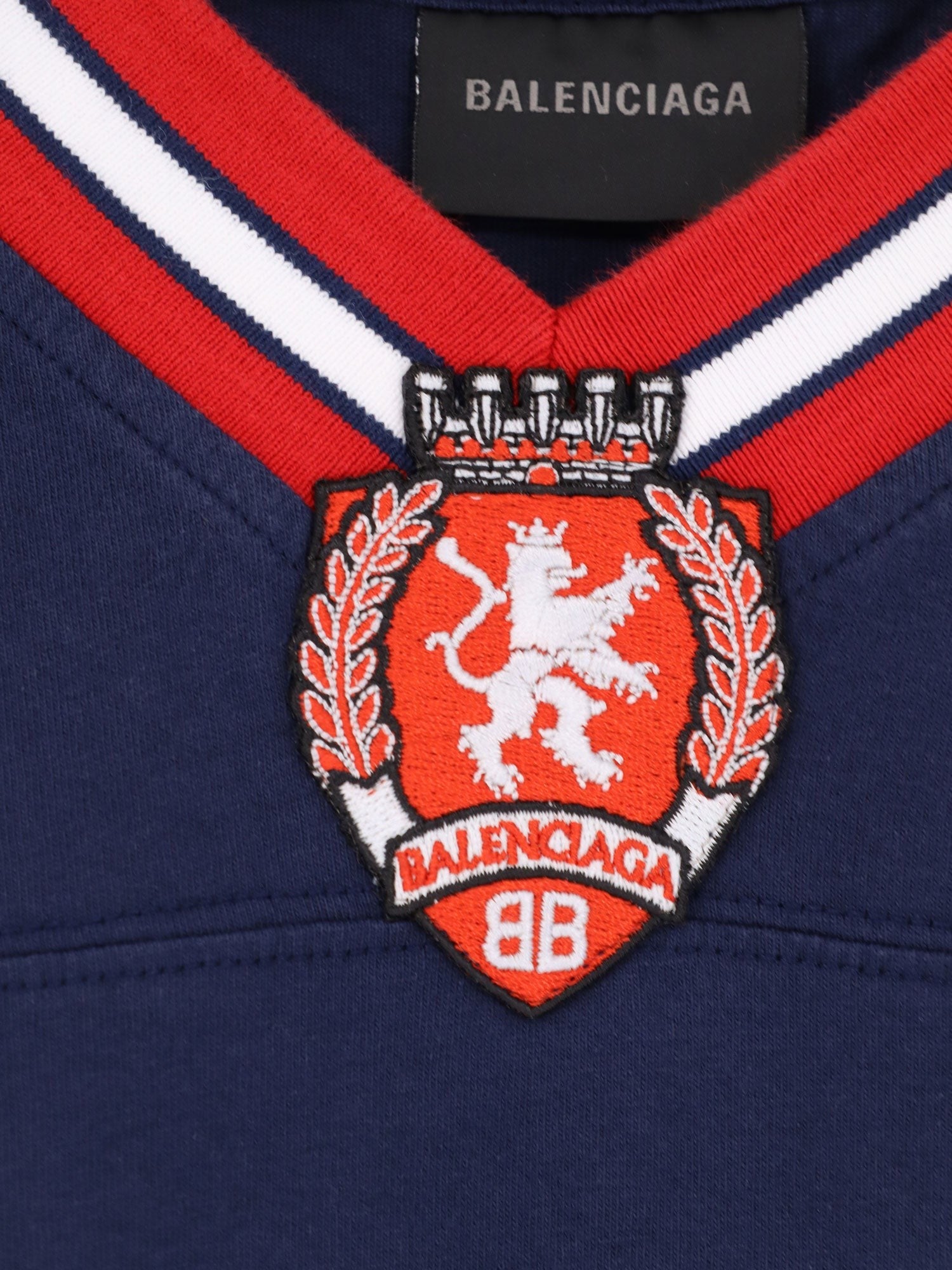 Balenciaga - Man - Dark Navy/Red - T-Shirts and Top