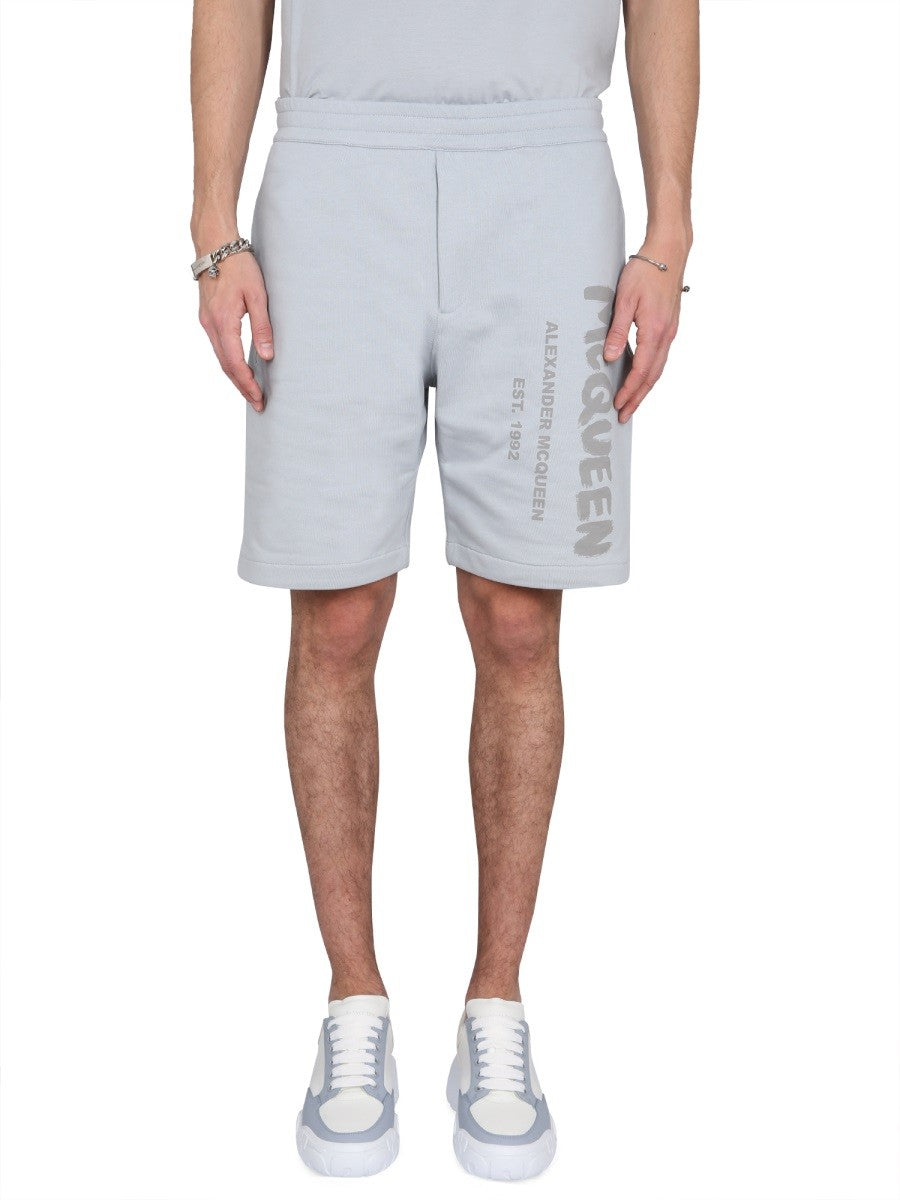 Alexander Mcqueen - Man - Blue - Shorts