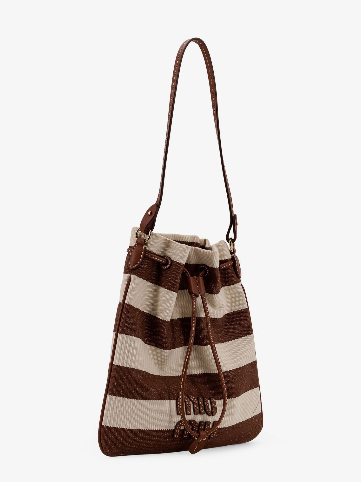 Miu Miu - Woman - Cacao/Naturale - Bucket Bag