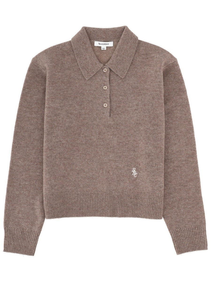 SPORTY&RICH - Unisex - Brown - Polo Shirt