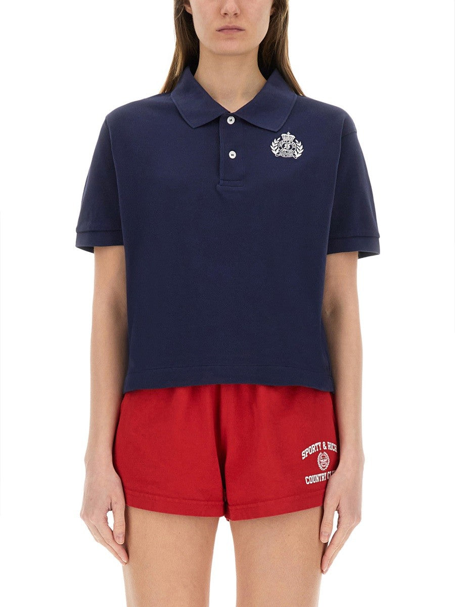SPORTY&RICH - Woman - Blue - POLO SHIRTS
