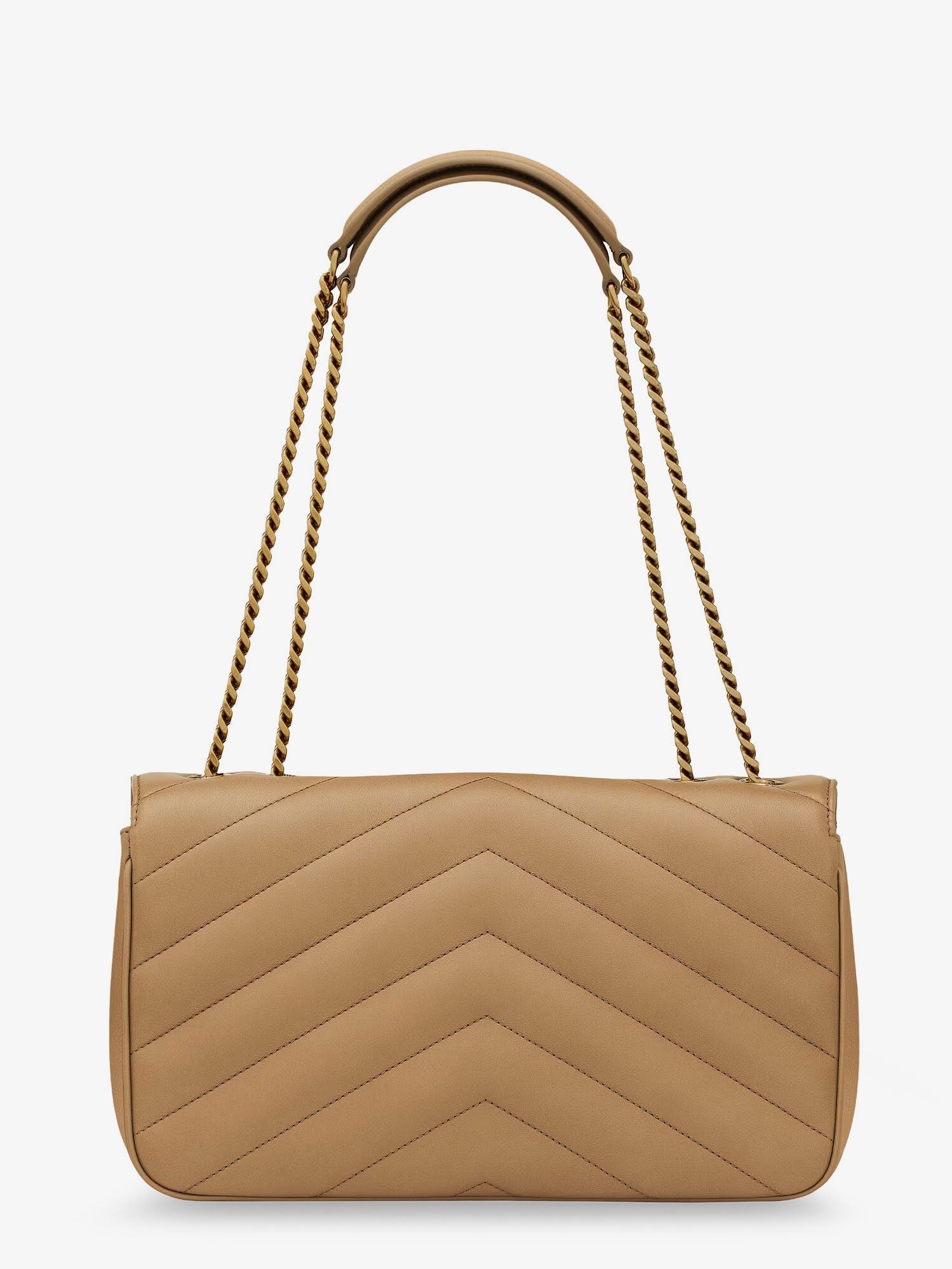 Saint Laurent Loulou Medium in Matelassé Lambskin Shoulder Bag – Beige