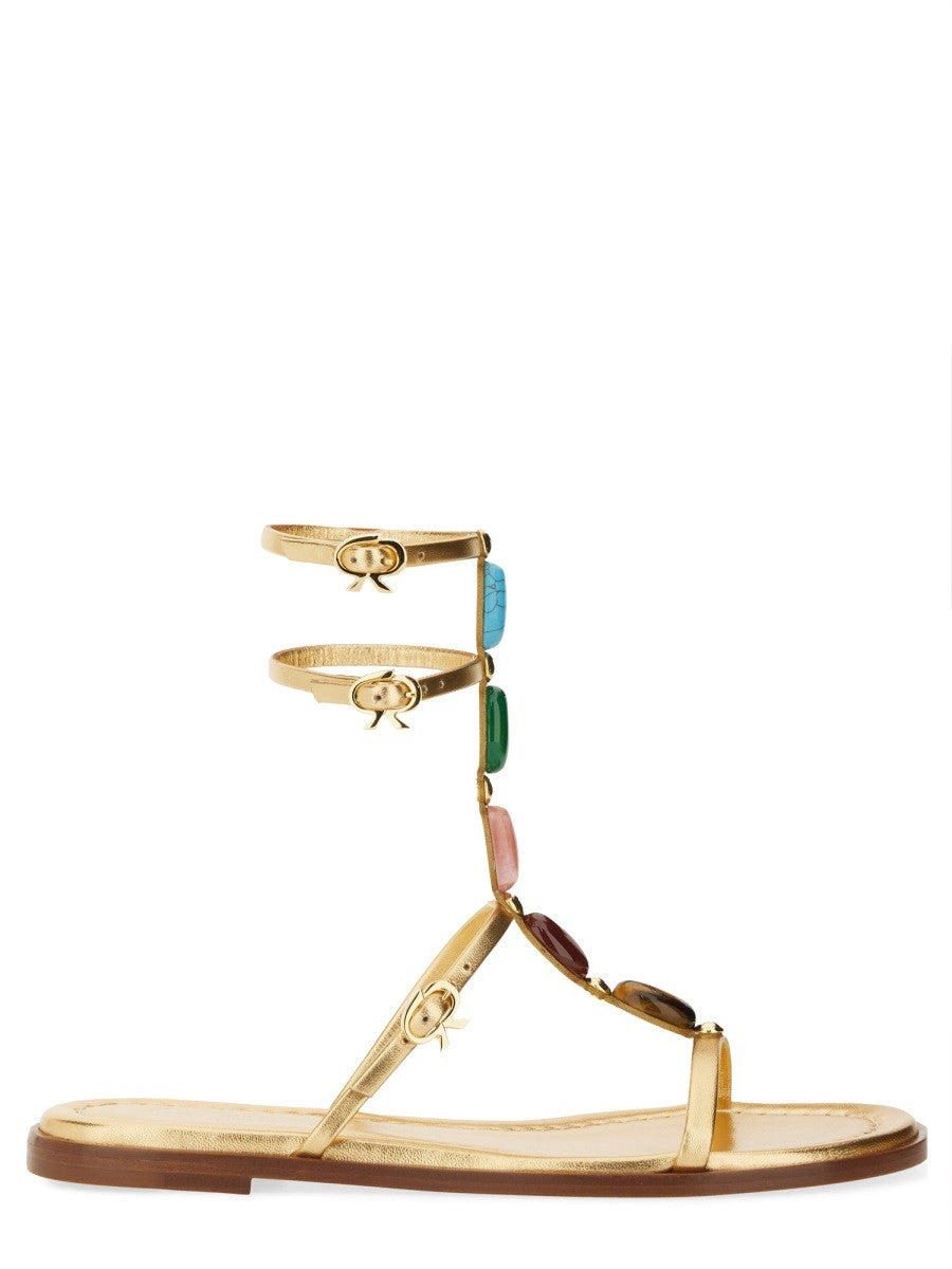 GIANVITO ROSSI - Woman - Gold - Flat