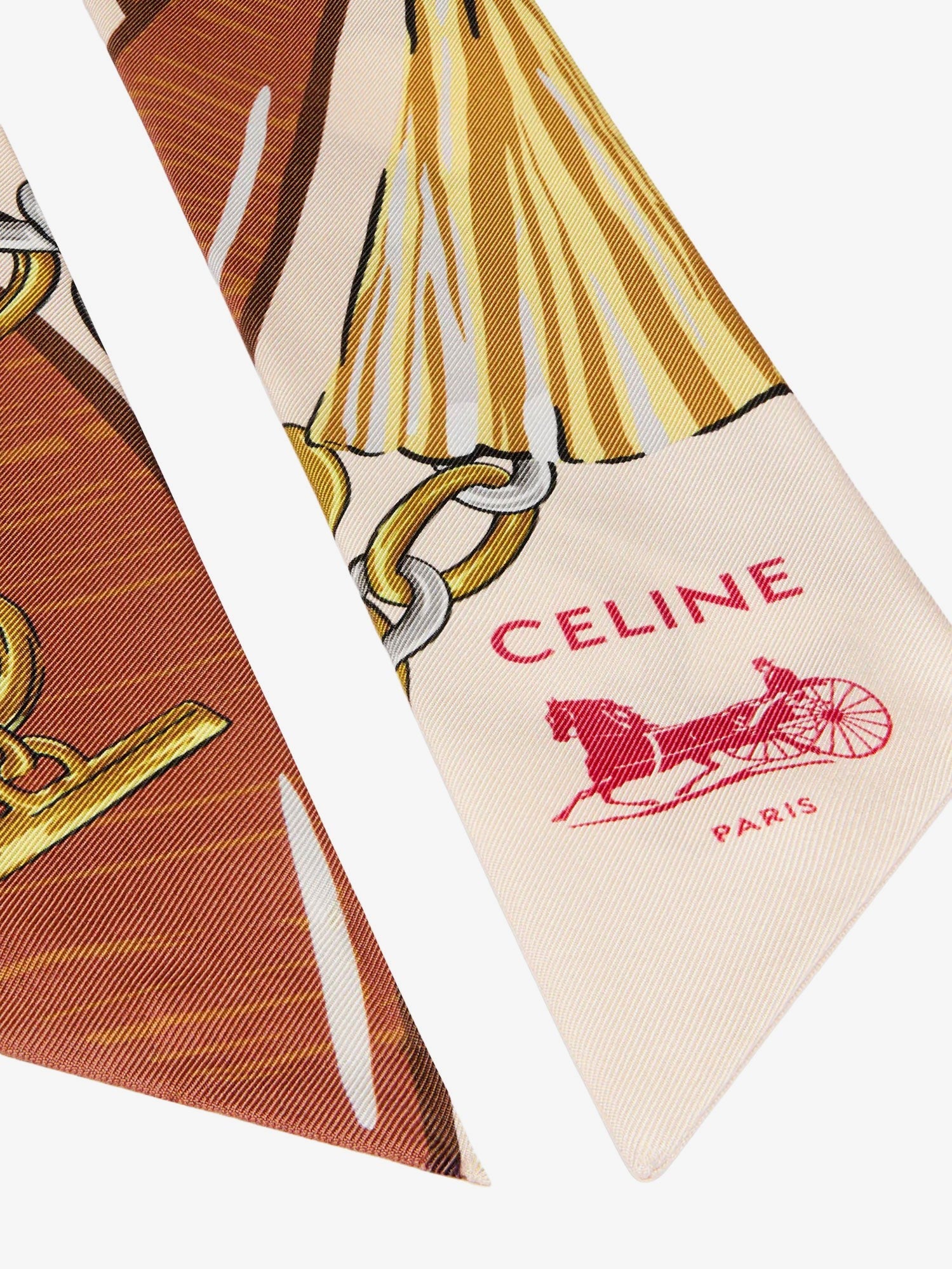 Celine - Woman - Ivory/Brown/Yellow - Tie