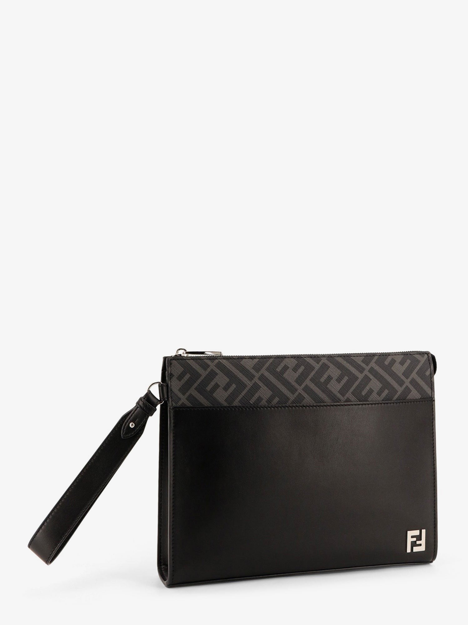 Fendi - Man - Nero+Palladio - Clutch