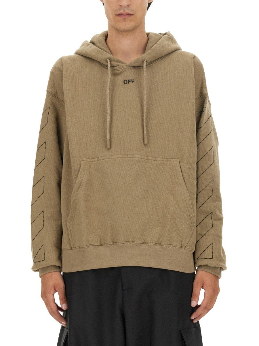Off-white - Man - Beige - Sweatshirt