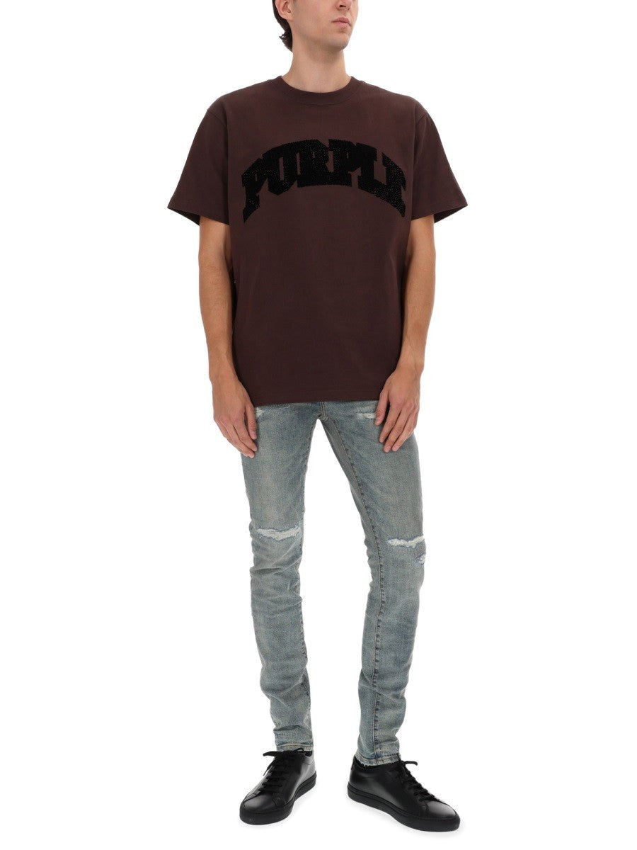 PURPLE BRAND - Man - Brown - T-shirt