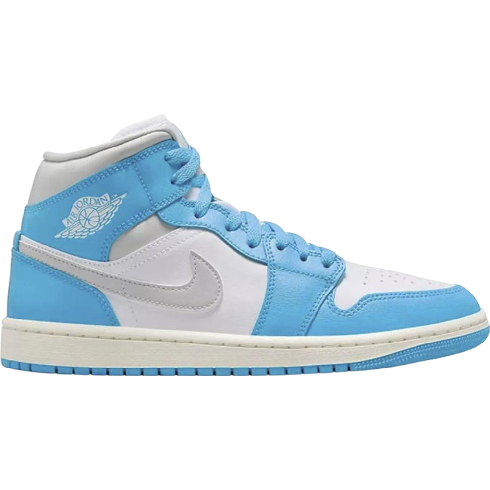 Jordan 1 Mid Dark Powder Blue White Sail Neutral Grey (Women's)