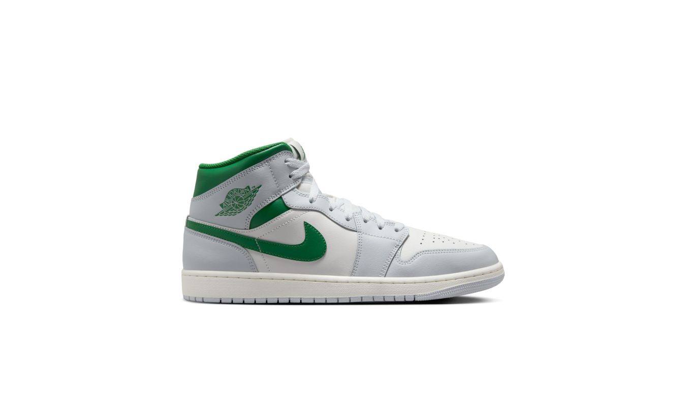 Air Jordan 1 Mid White Pure Platinum Pine Green (GS)