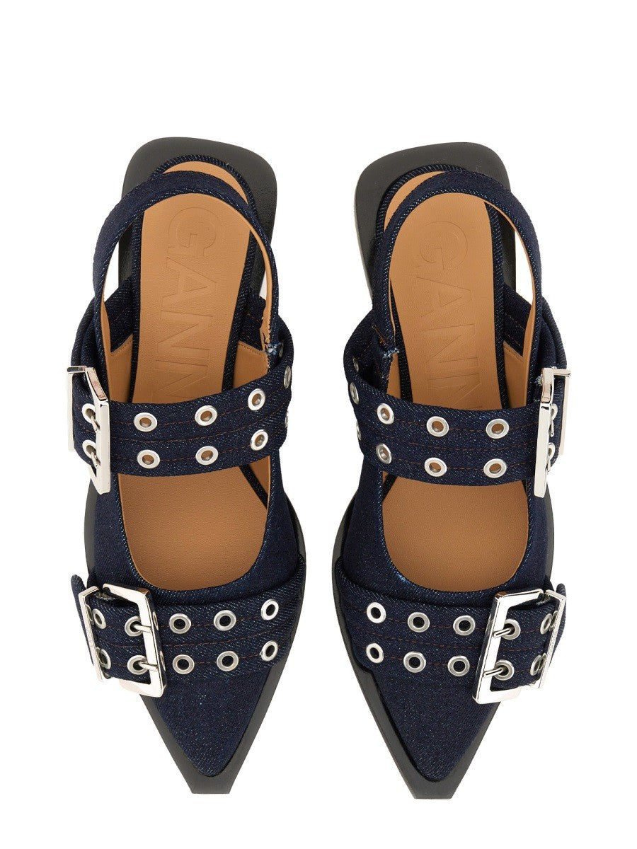 GANNI - Woman - Blue - Flat