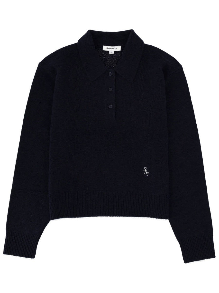 SPORTY&RICH - Unisex - Blue - Polo Shirt