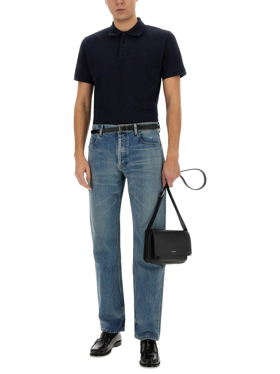 Saint Laurent - Man - Blue - Polo Shirts