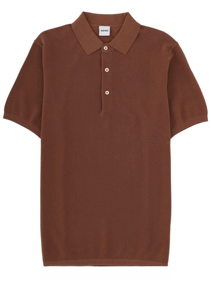 ASPESI - Man - Brown - Polo Shirt