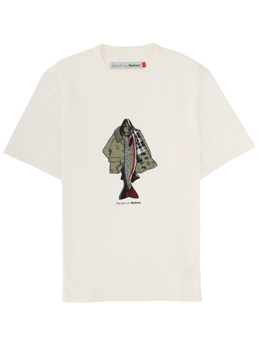 BARBOUR X PAUL SMITH - Man - White - T-shirt