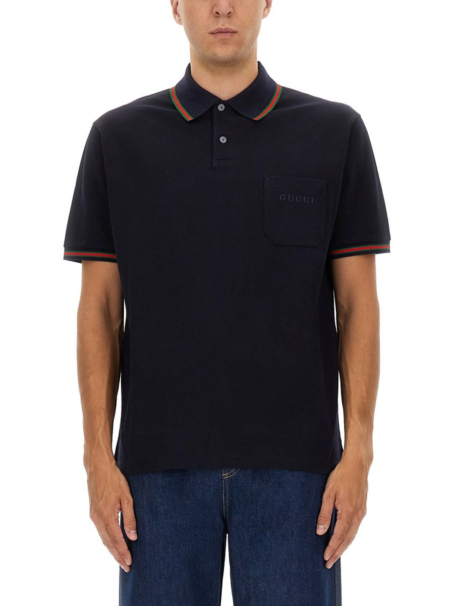 Gucci - Man - Blue - Polo Shirts