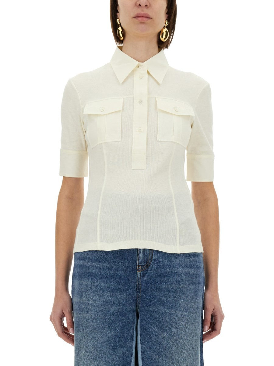 CHLOÉ - Woman - White - POLO SHIRT