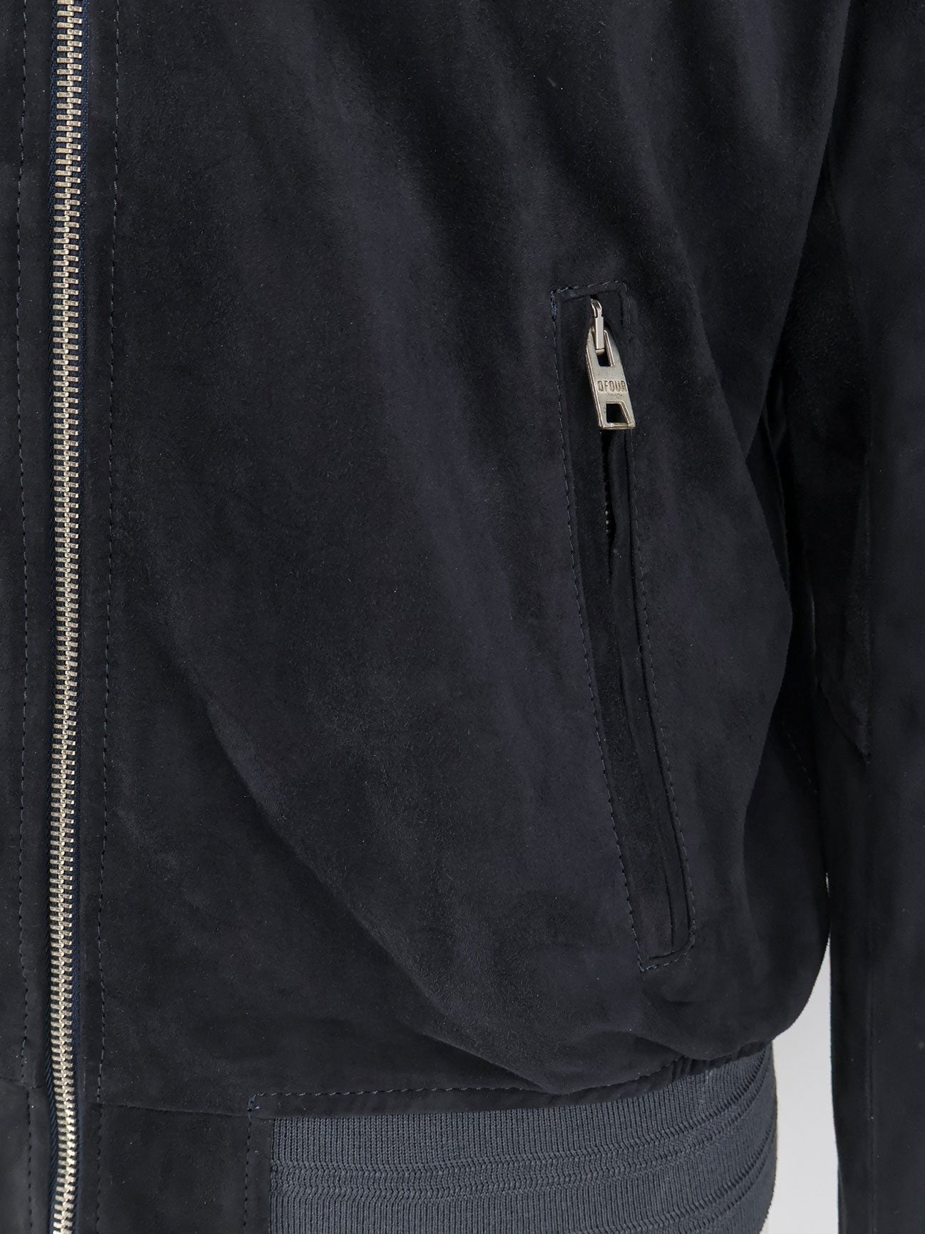 DFOUR - Man - Blue - Leather Jacket