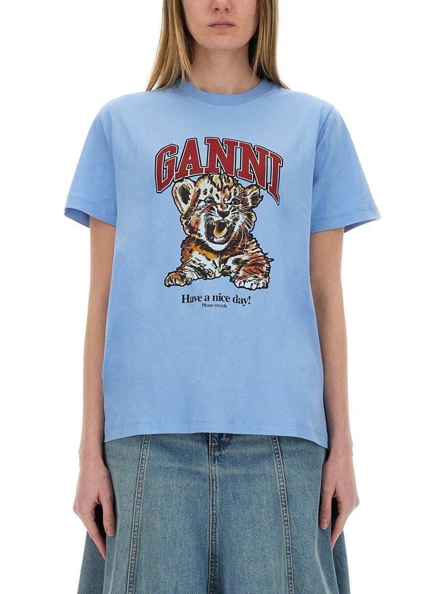 GANNI - Woman - Blue - T-shirt