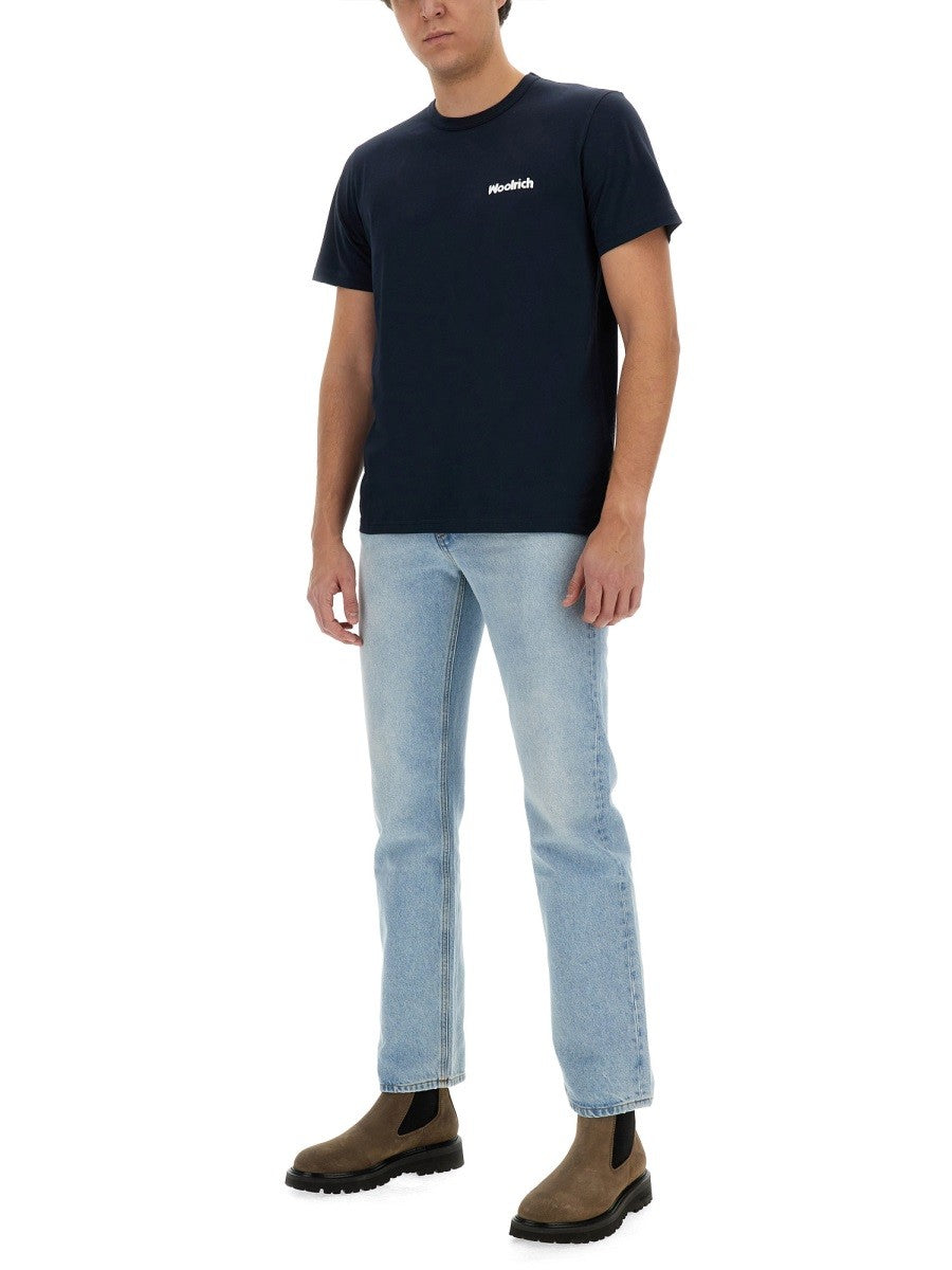 Woolrich - Man - Blue - T-shirt